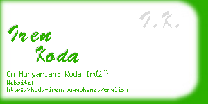 iren koda business card